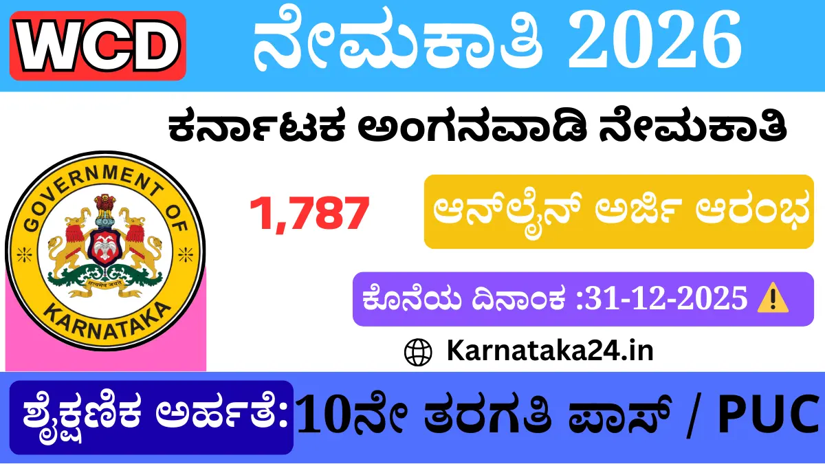 Karnataka Anganwadi Recruitment 2025