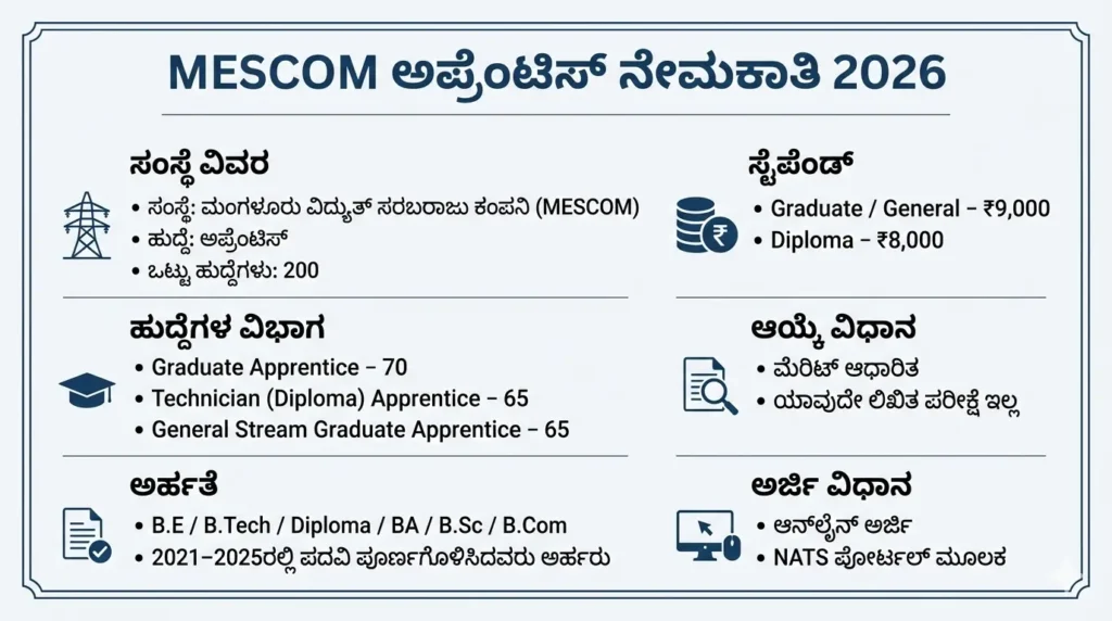 MESCOM Recruitment 2026